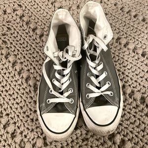 Gray Converse “Chucks” High-tops. Men’s size 5/Women’s 7